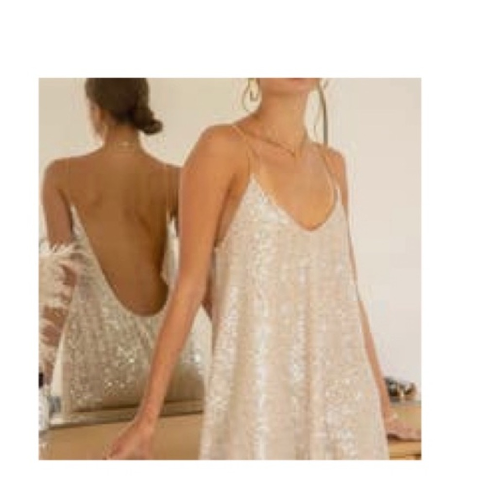 Endless Blu open back MINI dress